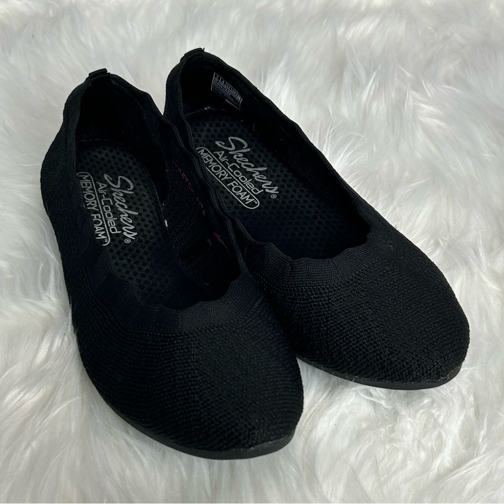 Skechers black stretch fit flats size 7